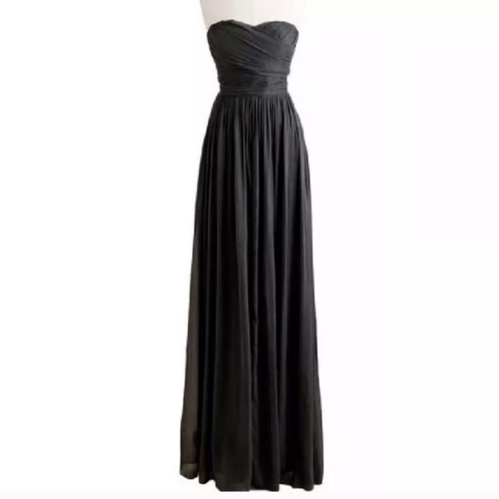 J. Crew Black Strapless Chiffon Wedding Dress